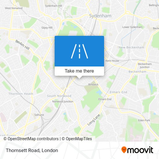 Thornsett Road map