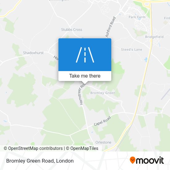 Bromley Green Road map