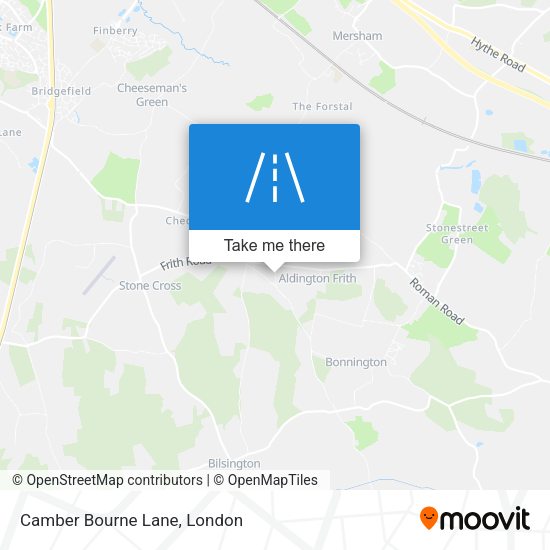 Camber Bourne Lane map