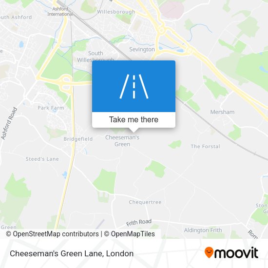 Cheeseman's Green Lane map
