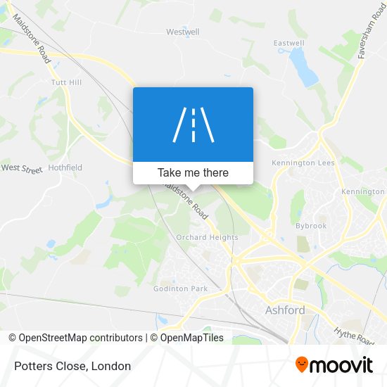 Potters Close map