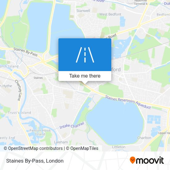 Staines By-Pass map