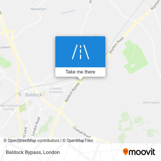 Baldock Bypass map