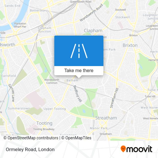 Ormeley Road map