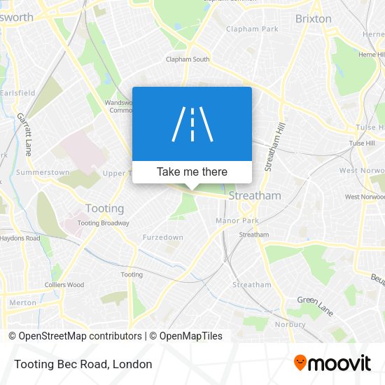 Tooting Bec Road map