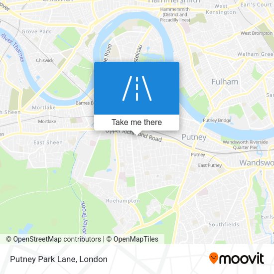 Putney Park Lane map