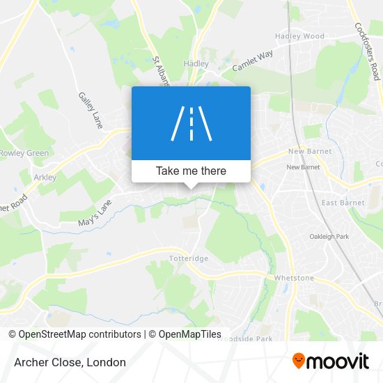 Archer Close map