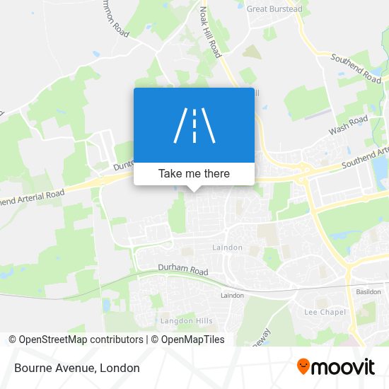 How to get to Bourne Avenue, Basildon by bus or train?