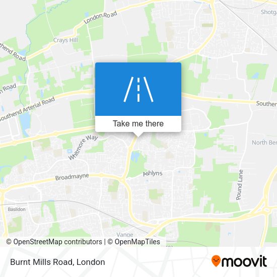 Burnt Mills Road map