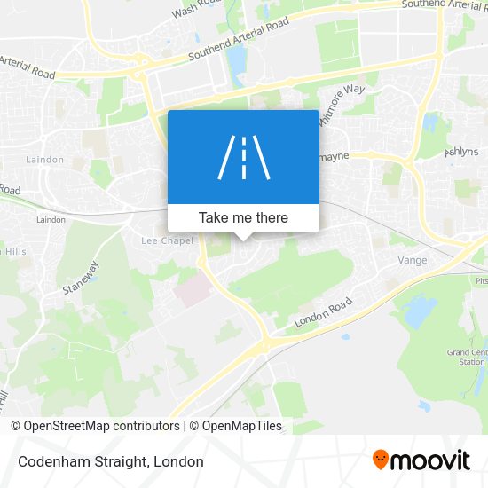 Codenham Straight map