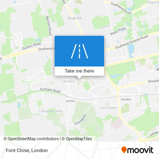 Font Close map