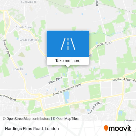 Hardings Elms Road map