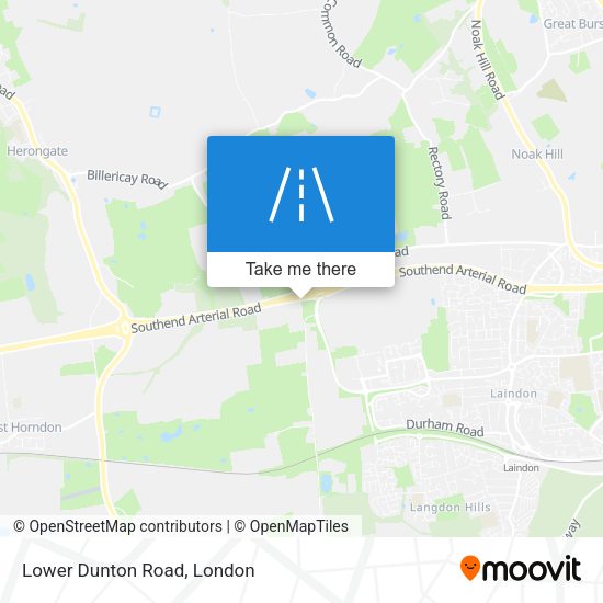 Lower Dunton Road map
