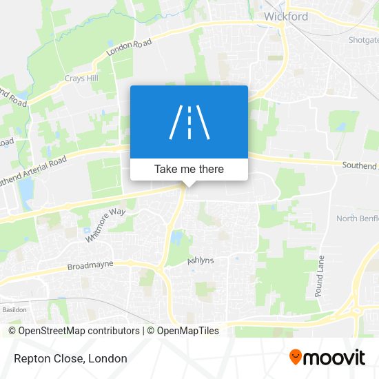 Repton Close map