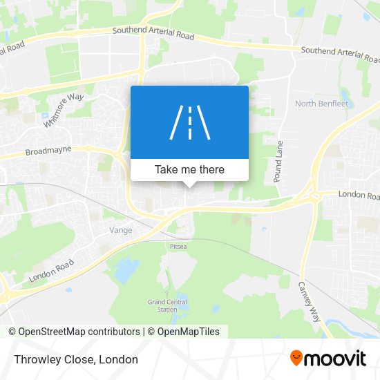 Throwley Close map