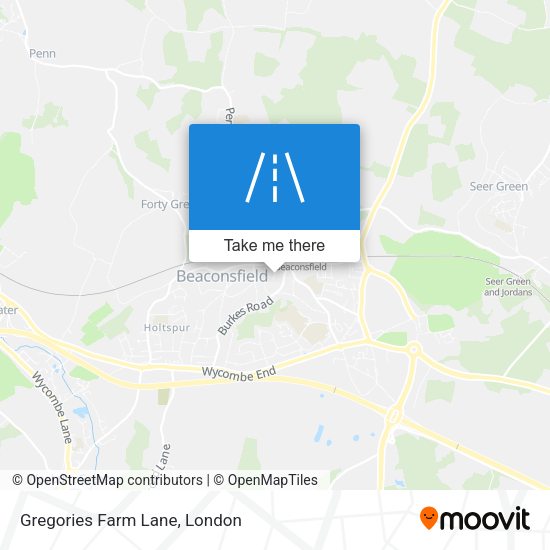 Gregories Farm Lane map