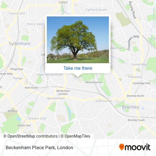 Beckenham Place Park map