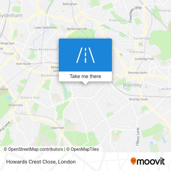 Howards Crest Close map