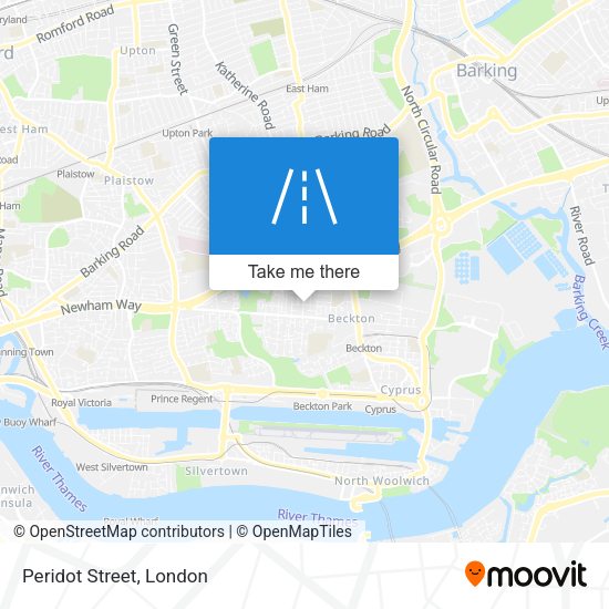 Peridot Street map