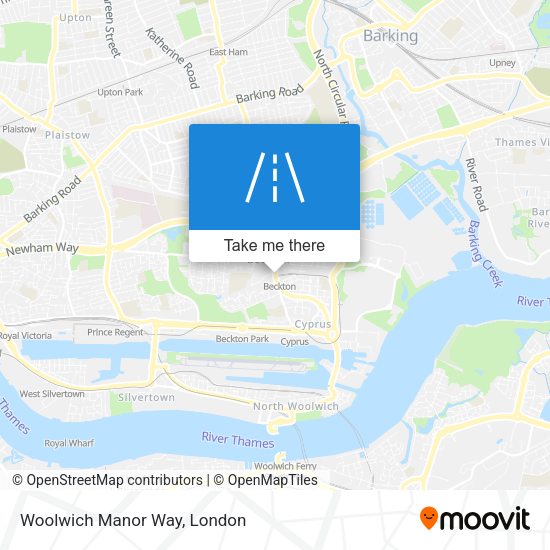 Woolwich Manor Way map