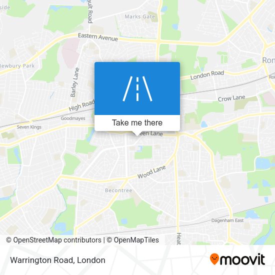 Warrington Road map