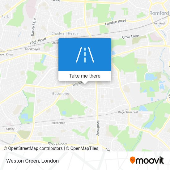 Weston Green map