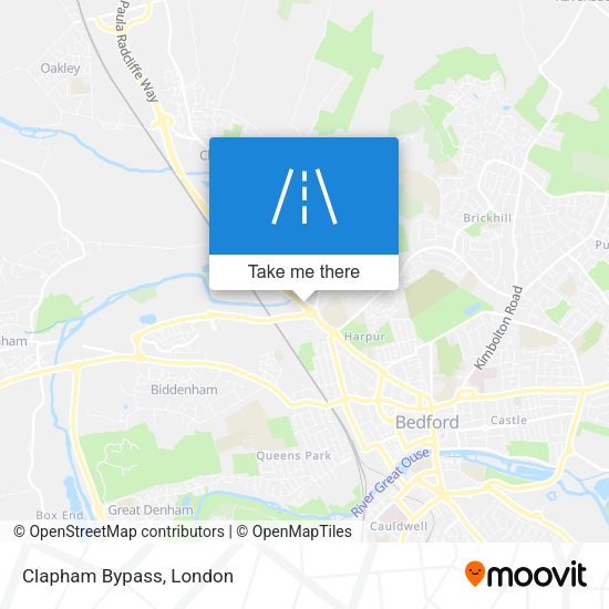 Clapham Bypass map