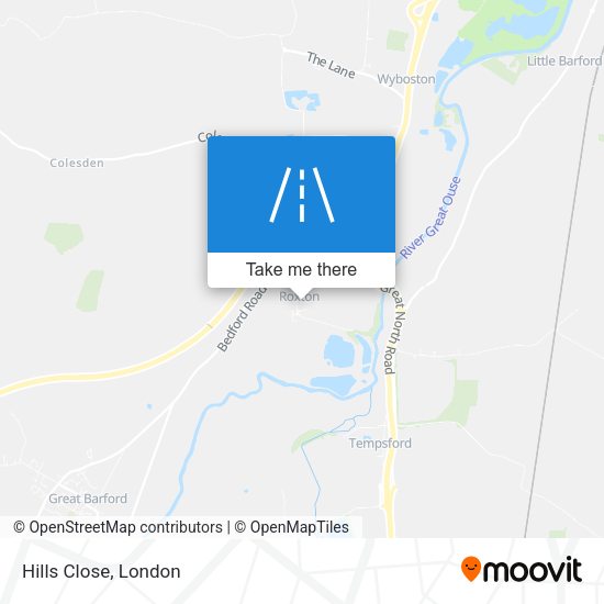 Hills Close map