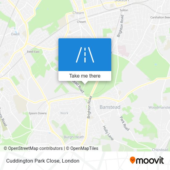 Cuddington Park Close map