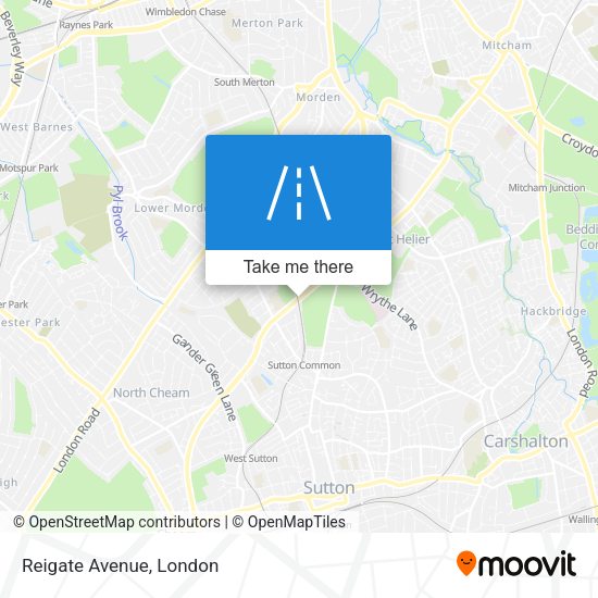 Reigate Avenue map