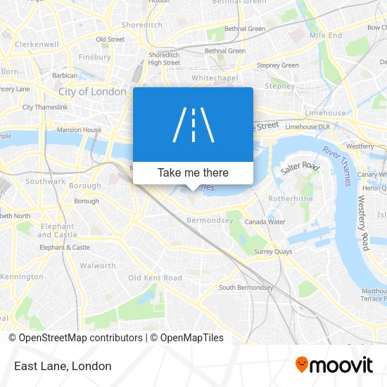 East Lane map