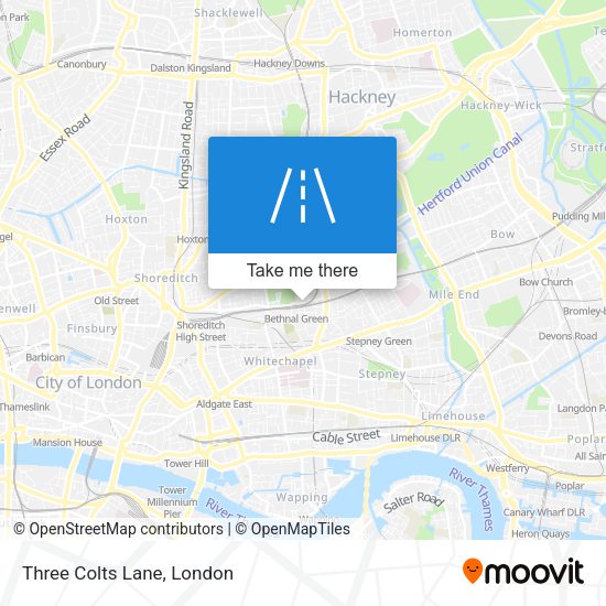 Three Colts Lane map