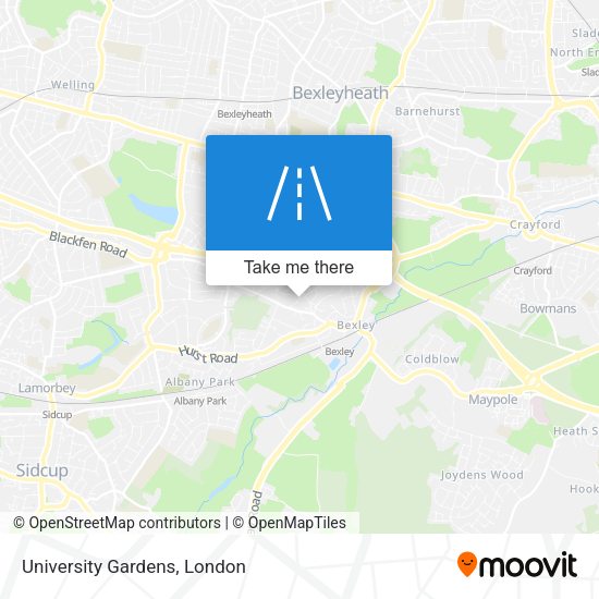 University Gardens map