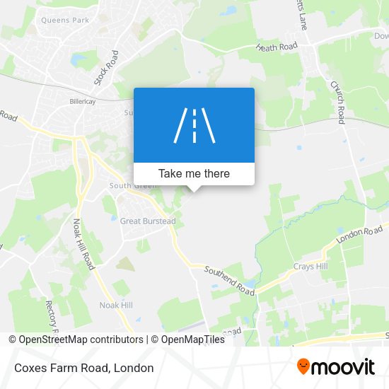 Coxes Farm Road map