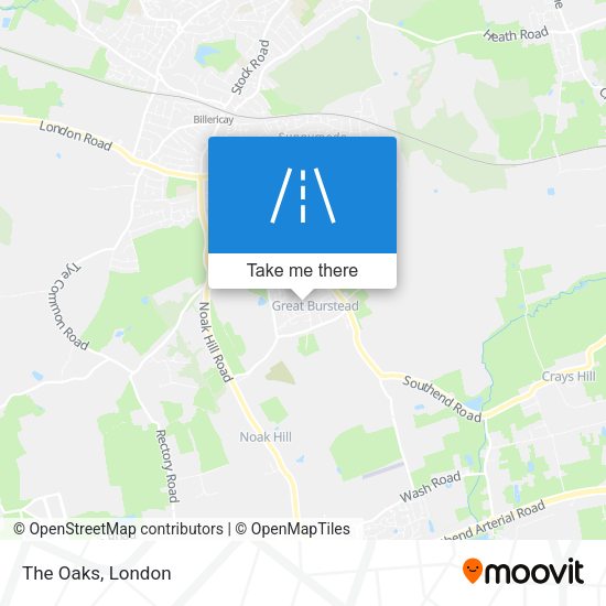The Oaks map