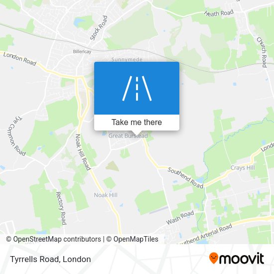 Tyrrells Road map