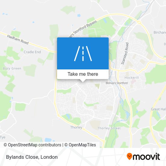 Bylands Close map