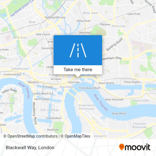Blackwall Way map