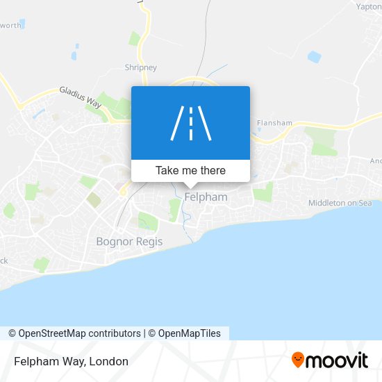 Felpham Way map