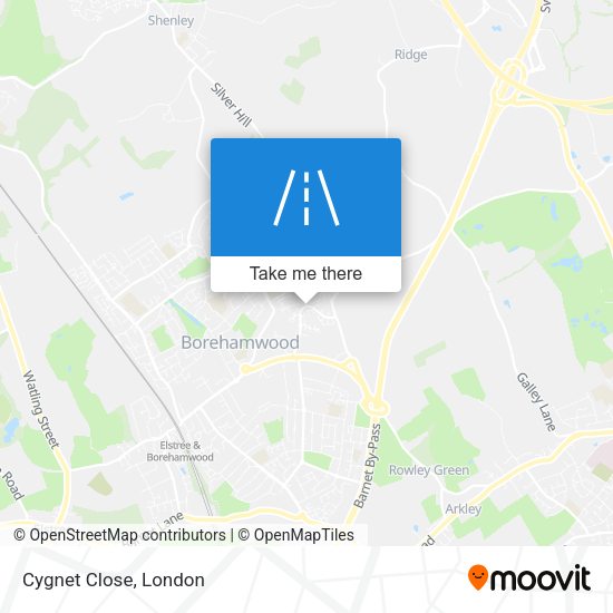 Cygnet Close map
