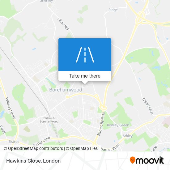 Hawkins Close map