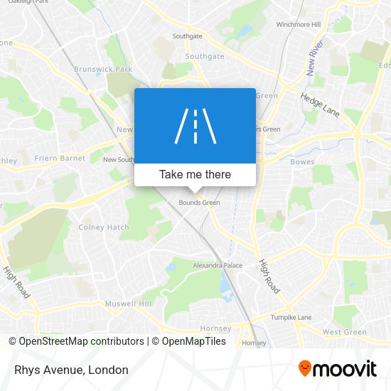 Rhys Avenue map