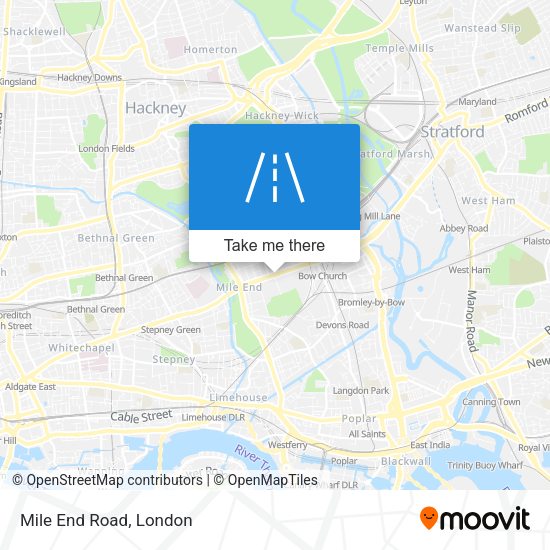 Mile End Road map
