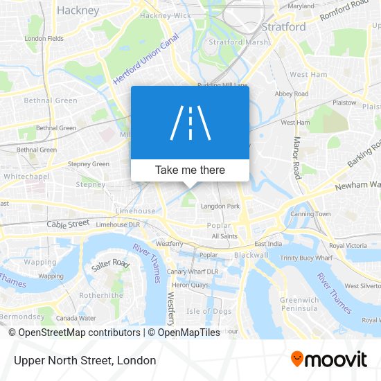 Upper North Street map