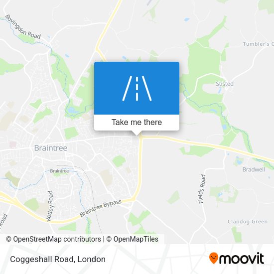 Coggeshall Road map