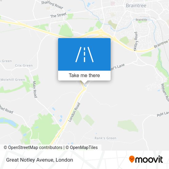Great Notley Avenue map