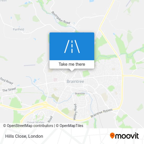 Hills Close map