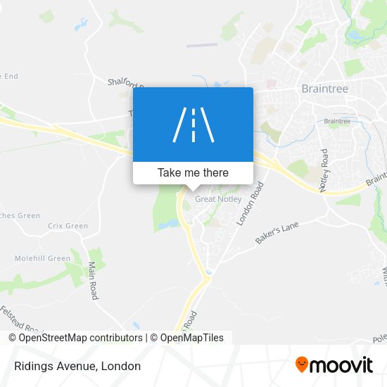 Ridings Avenue map