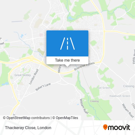 Thackeray Close map