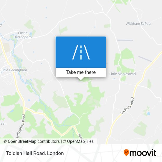 Toldish Hall Road map